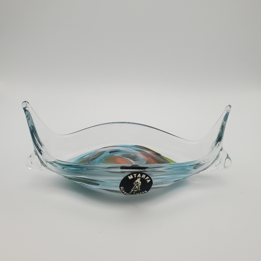Maltese Mtarfa Art Glass Gondola / Boat Ring Holder Dish Paperweight